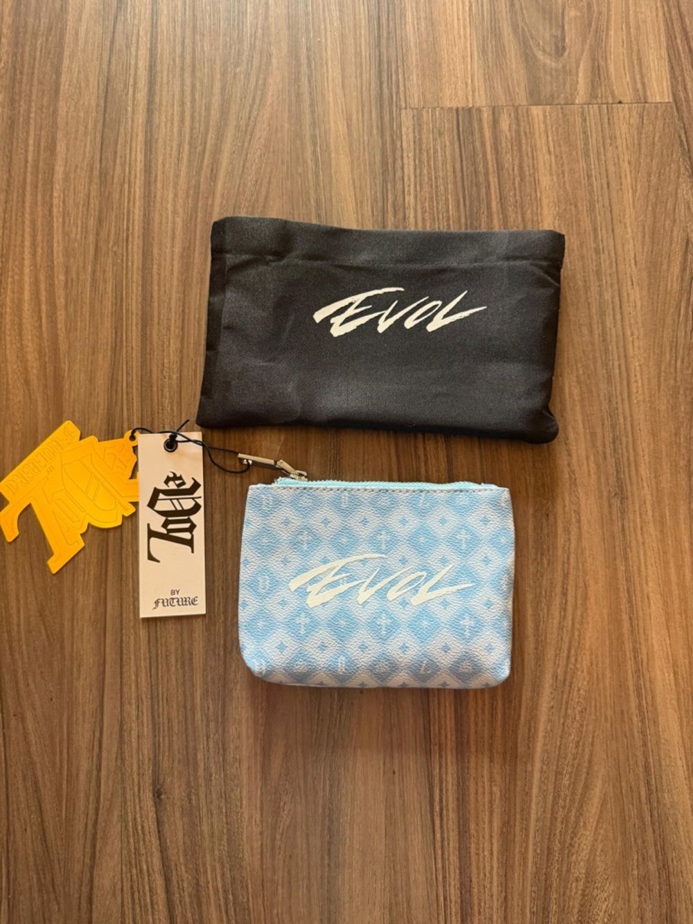 Evol Branded Pouch - by FUTURE - Set in Light Blue & Black
